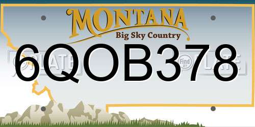 6QOB378 Montana License Plate