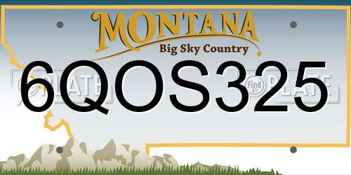 6QOS325 Montana License Plate