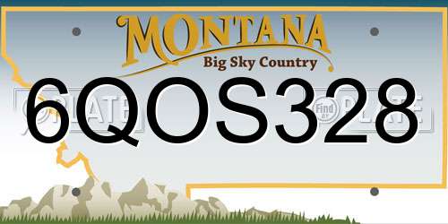 6QOS328 Montana License Plate