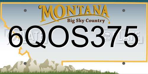6QOS375 Montana License Plate