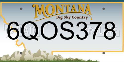 6QOS378 Montana License Plate