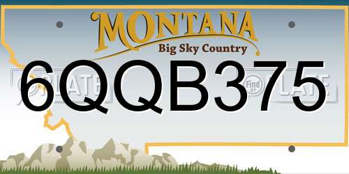 6QQB375 Montana License Plate