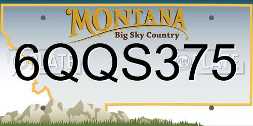 6QQS375 Montana License Plate