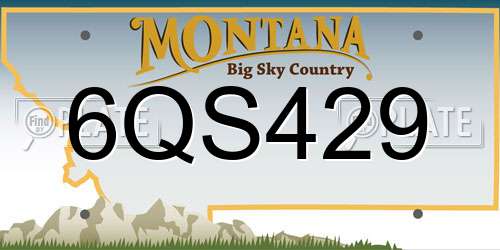 6QS429 Montana License Plate