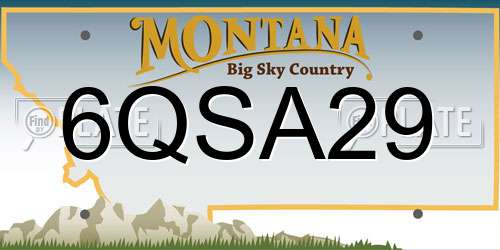 6QSA29 Montana License Plate