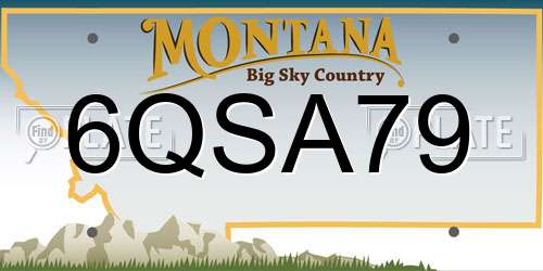 6QSA79 Montana License Plate