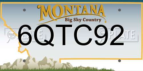 6QTC92 Montana License Plate