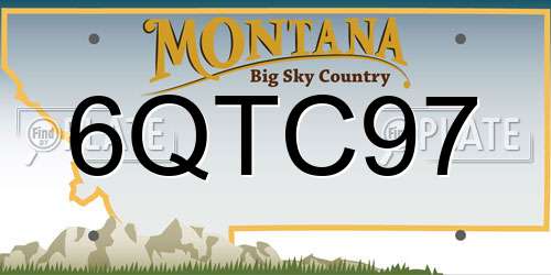 6QTC97 Montana License Plate