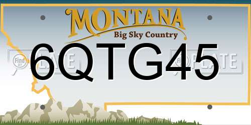 6QTG45 Montana License Plate