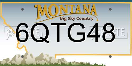 6QTG48 Montana License Plate