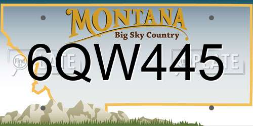 6QW445 Montana License Plate