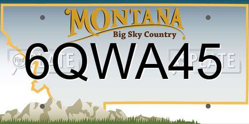 6QWA45 Montana License Plate