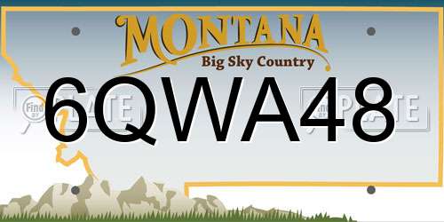 6QWA48 Montana License Plate