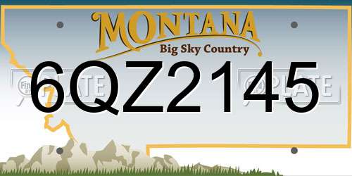 6QZ2145 Montana License Plate