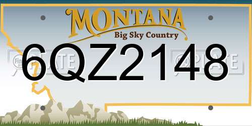 6QZ2148 Montana License Plate