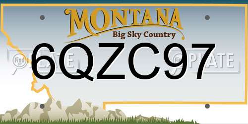 6QZC97 Montana License Plate
