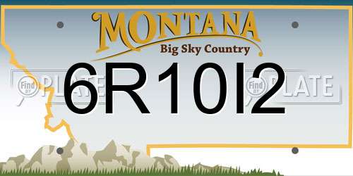 6R10I2 Montana License Plate