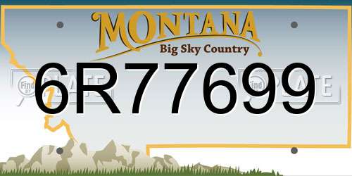 6R77699 Montana License Plate