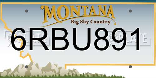 6RBU891 Montana License Plate