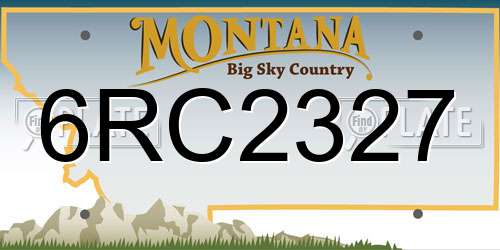6RC2327 Montana License Plate
