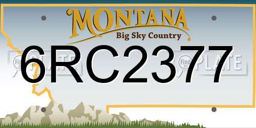 6RC2377 Montana License Plate