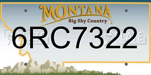 6RC7322 Montana License Plate