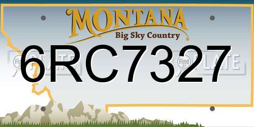 6RC7327 Montana License Plate