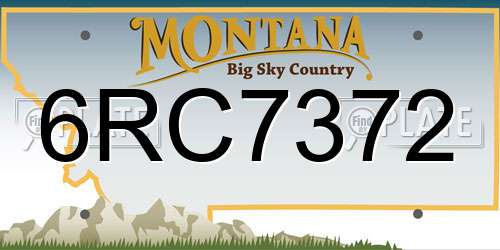 6RC7372 Montana License Plate