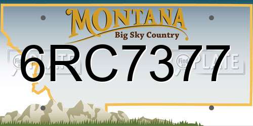 6RC7377 Montana License Plate
