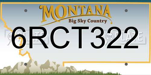 6RCT322 Montana License Plate