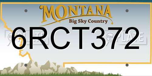 6RCT372 Montana License Plate