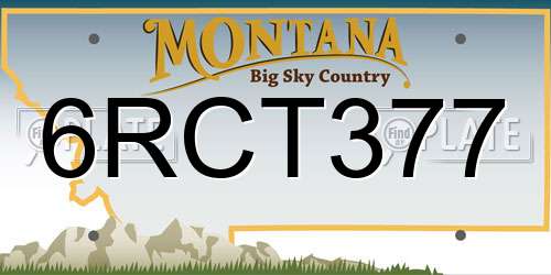 6RCT377 Montana License Plate