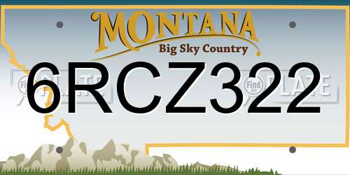 6RCZ322 Montana License Plate