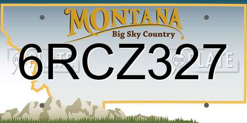 6RCZ327 Montana License Plate