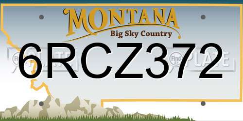 6RCZ372 Montana License Plate