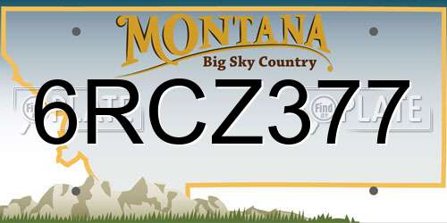 6RCZ377 Montana License Plate