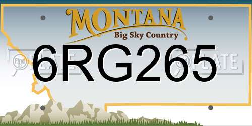 6RG265 Montana License Plate