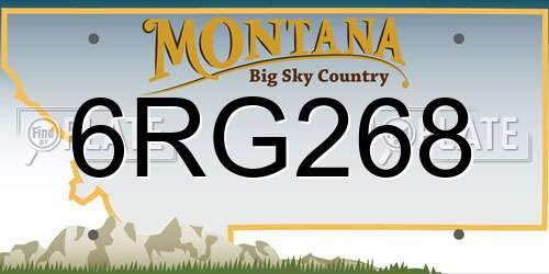 6RG268 Montana License Plate