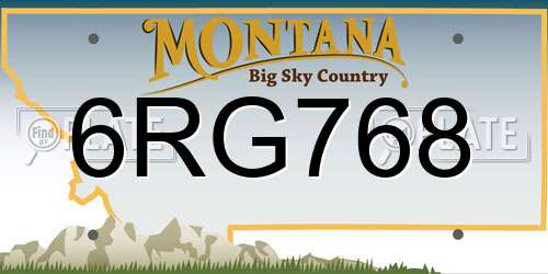 6RG768 Montana License Plate