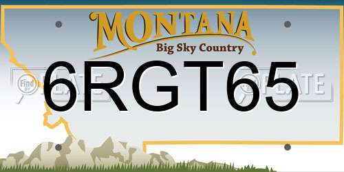 6RGT65 Montana License Plate