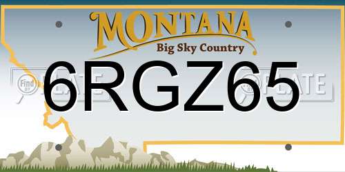 6RGZ65 Montana License Plate