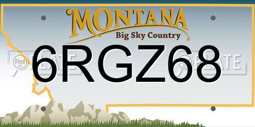 6RGZ68 Montana License Plate
