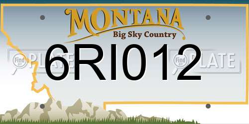 6RI012 Montana License Plate