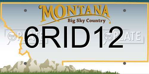 6RID12 Montana License Plate