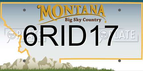 6RID17 Montana License Plate