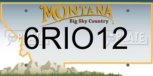 6RIO12 Montana License Plate