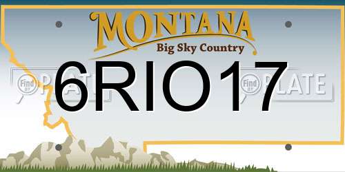 6RIO17 Montana License Plate