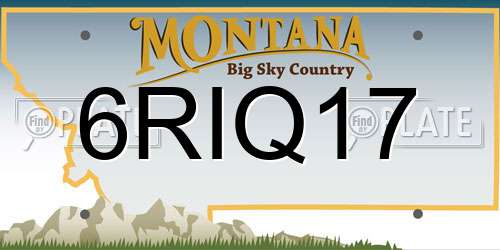 6RIQ17 Montana License Plate