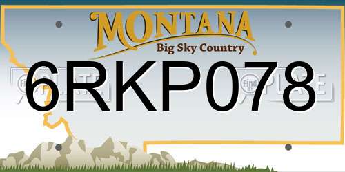 6RKP078 Montana License Plate
