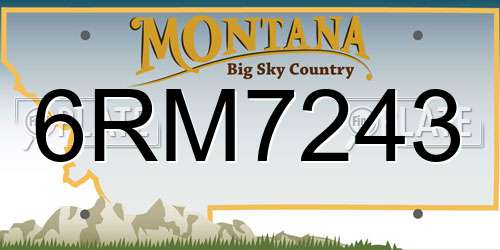 6RM7243 Montana License Plate